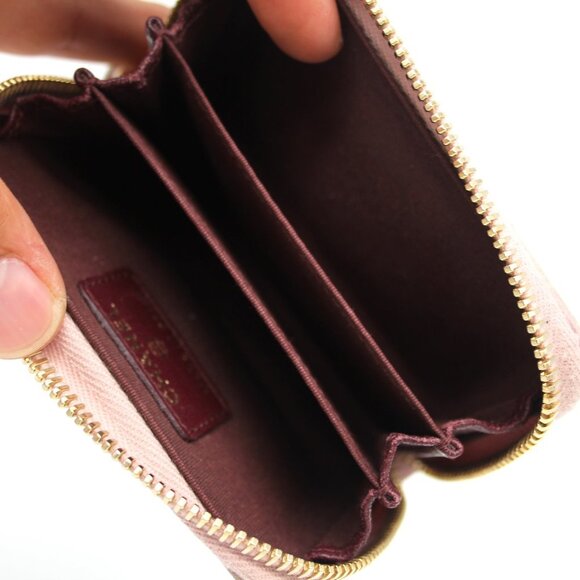 CHANEL Mademoiselle Caviar Quilted Leather Pink Card Holder Zip Around Wallet CC - Picture 7 of 10